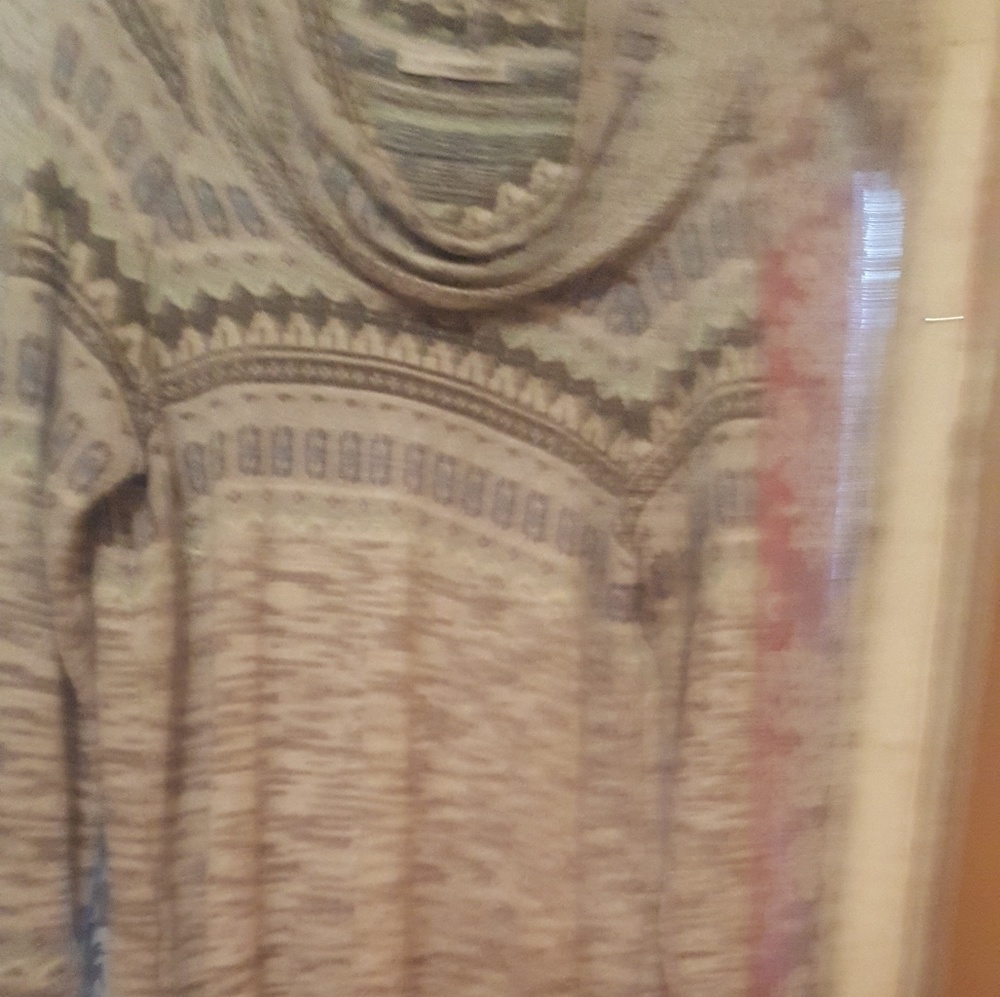 Grey print sweater dress